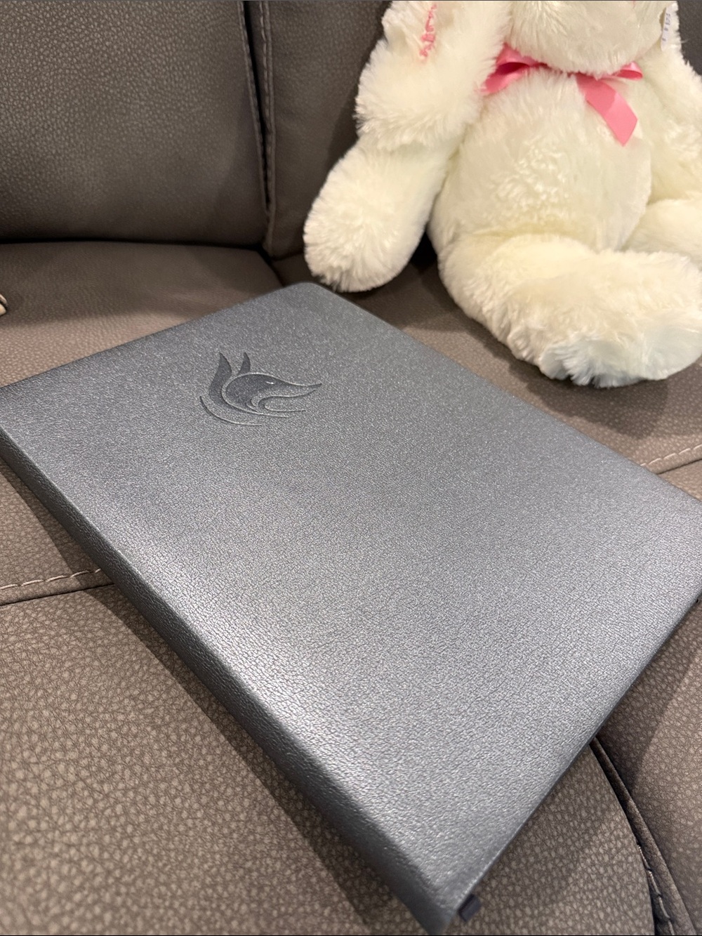 Gray Notary Book Logbook with Embossed Logo